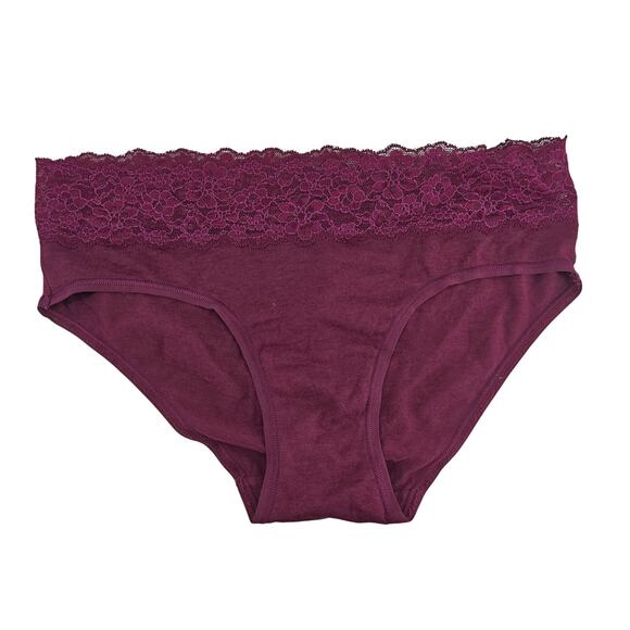 Victoria Secret HipHugger Hipster Maroon Stretch Comfort Womens Medium - Picture 1 of 5